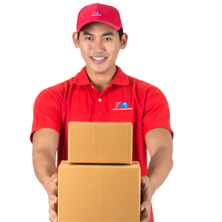 Handling package. Courier. Uzbekistan World parcel service.